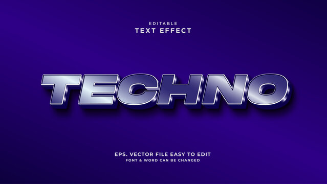 Techno futuristic editable text effect  technology text style