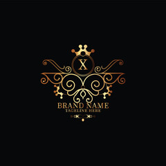 creative  new latter x logo design  and latter  initial logo. x monogram latter logo , golden  new x logo design with black color ,new template design