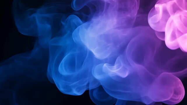 Captivating abstract swirls: blue and purple smoke