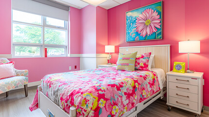 a colourful bedroom design