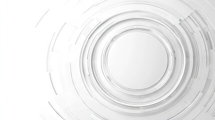 Fototapeta premium Abstract white circular design featuring layered rings and a central void.