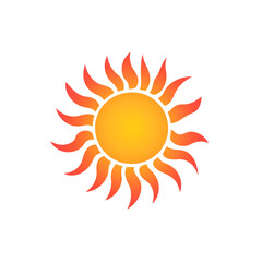 Naklejka premium Sun icon emblem digital design graphic illustration warm colors flat vector welcoming atmosphere for branding and marketing