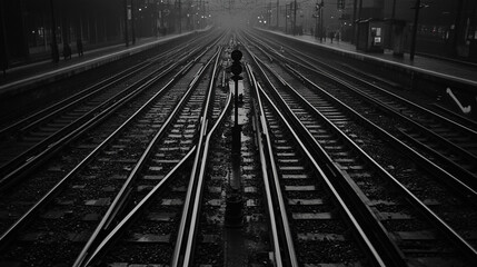 complex railway tracks with switches and interchanges showcasing a network of routes representing choices direction and the complexity of decision-making paths in life's journey transportation