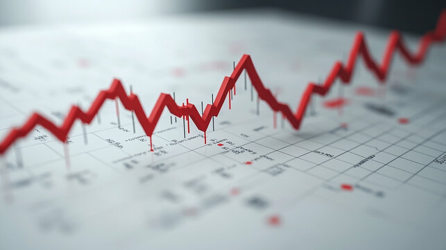 red stock market graph line sharply descending against a dark background conveying the theme of economic decline financial instability and market volatility symbolizes anxiety risk and potential loss 