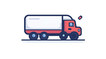 Red delivery truck icon illustration.