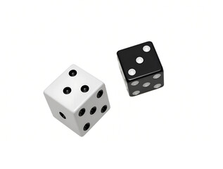 Two casino dices isolated on white background. banner for an online casino