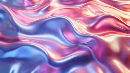 Iridescent liquid metal texture with vibrant colors and abstract waves