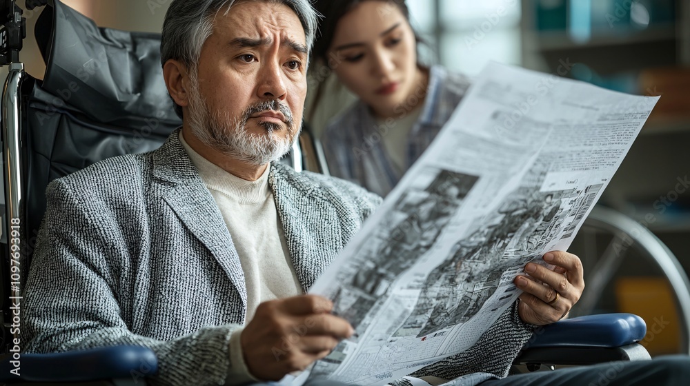 Poster hr representative guiding an employee through the workers compensation claim process in a modern off