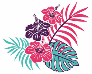 Abstract floral background with flowers in vector style