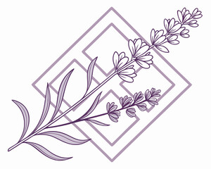 Floral Abstract Background with Letter