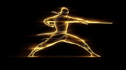 Obraz premium minimalistic modern color ninja logo