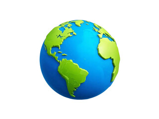 Obraz premium earth globe isolated 3d cartoon style illustration