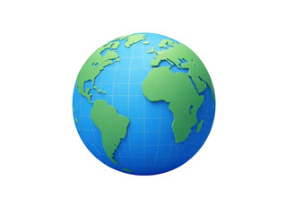earth globe isolated 3d cartoon style illustration