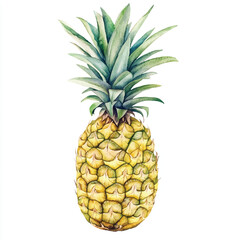 Pineapple fruit watercolor clipart illustration