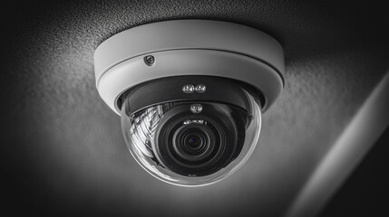 surveillance cameras mounted on a ceiling, representing security, vigilance, and modern surveillance technology in a home or office setting