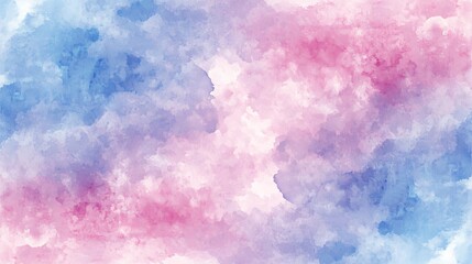 Obraz premium A soft, dreamy watercolor background blending shades of blue and pink.
