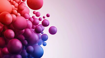 A vibrant composition of colorful spheres in shades of pink and blue, creating a dynamic and modern abstract background.