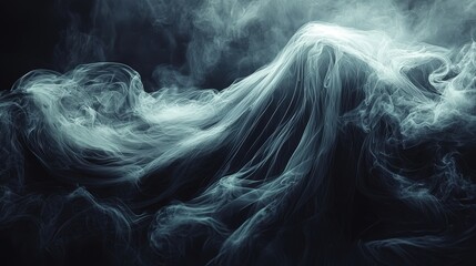 Abstract Smoke Swirls  Teal Haze  Ethereal Background  Mystical Design  Dark Moody Texture