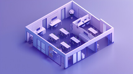 an isometric classroom design