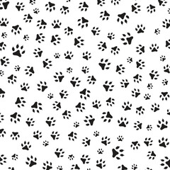 Decorative animal black foot print illustration vector
