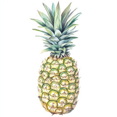 Pineapple fruit watercolor clipart illustration