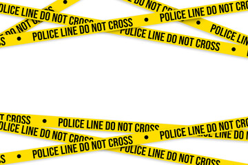 Police line yellow tape on transparent background, png design. Do not cross sign in yellow tape style with no backdrop.