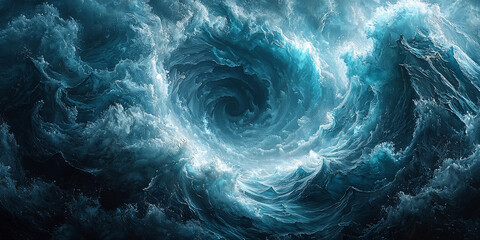 A watery spiral with shades of turquoise and white foam streaks.