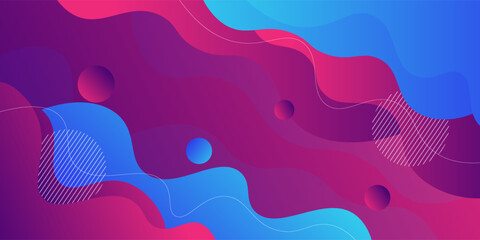 Purple and blue liquid geometric abstract background design. Creative banner design with liquid wave shape and liquid lines as template. Simple background design. Eps10