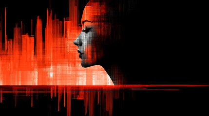 Abstract creative glitch background symbolizing chaos, distortion, and digital disruption with vibrant colors blending into a fragmented design representing the clash of order and randomness in the vi