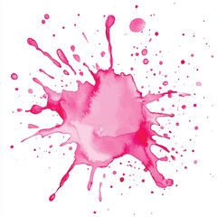 Pink splash watercolor clipart illustration