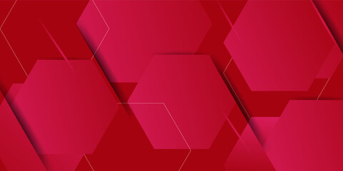 Colorful red background with hexagon design. Decorative shadow design with simple style with lines. Best design for your advertisement, poster, banner. Eps10