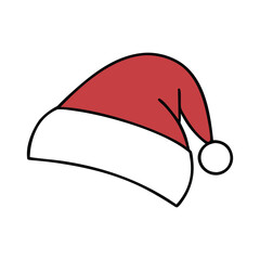 Santa Claus Red Hat vector illustration isolated on white background.