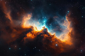 Obraz premium Colorful space galaxy cloud nebulae, starry night cosmos, and the science of the universe and astronomy create a stunning supernova background wallpaper