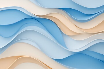 Fototapeta premium Abstract waves in soft colors create a soothing visual texture.