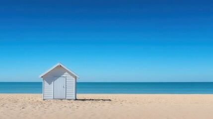 Obraz premium Serene Beach Hut Ocean View Summer Coastal Vacation