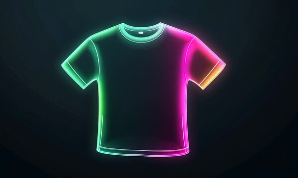 Neon glow effect on a shirt mockup.