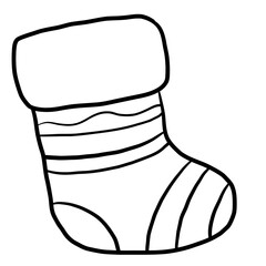 Christmas sock hand drawn illustration