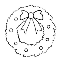 Christmas wreath hand drawn illustration
