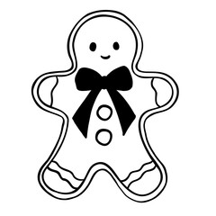 Ginger bread cookie hand drawn illustration
