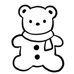 Fototapeta premium Bear with winter scarf hand drawn illustration 