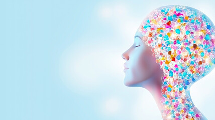 Obraz premium Artistic visualization of human head filled with colorful elements