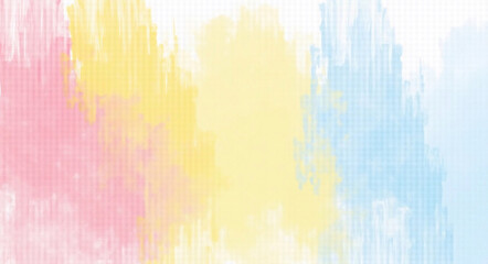 Obraz premium Abstract colorful brush strokes in shades of pink, yellow, blue, and white, creating a vibrant, energetic, and artistic background.