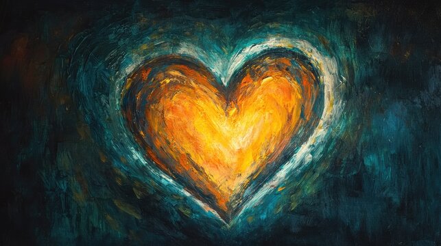 a pastel painging of a diamong heart shape with dark background