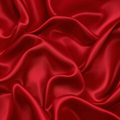 Red Satin Fabric Texture Background Red Silk Fabric Drape Background
