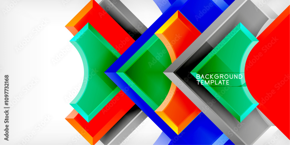 Poster Geometric design abstract background - circles and triangles