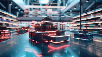 Transforming data streams into curated shopping icons virtual marketplace digital rendering innovative environment futuristic viewpoint zero-party data personalization