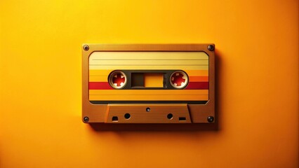 Fototapeta premium Elegant Silhouette of Audio Tape Cassette Record in Flat Design - Retro Music Nostalgia, Vintage Aesthetic, Minimalist Art, Unique Home Decor