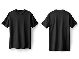Naklejka premium Basic Black T-Shirt Mockup Displaying Front and Back Views