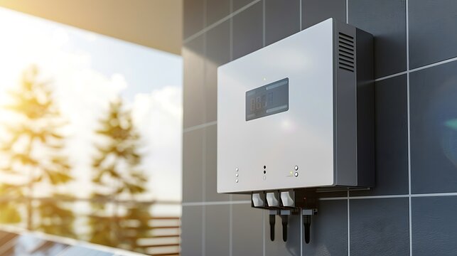 New solar panel inverter with isolators attached to the wall