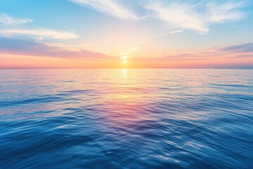Serene sunset over calm ocean waters